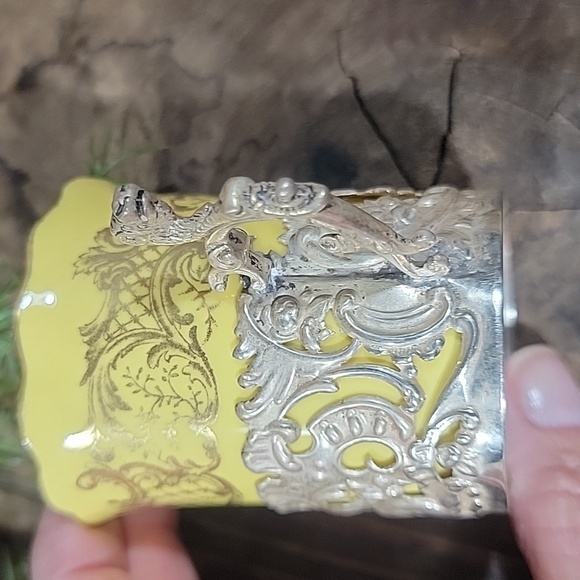 Rare Antique Aynsley China Demitasse In Sterling Silver Holder - Picture 3 of 13